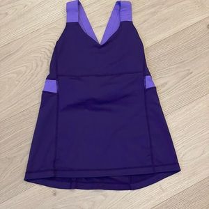 Lululemon purple tank with crisscross back